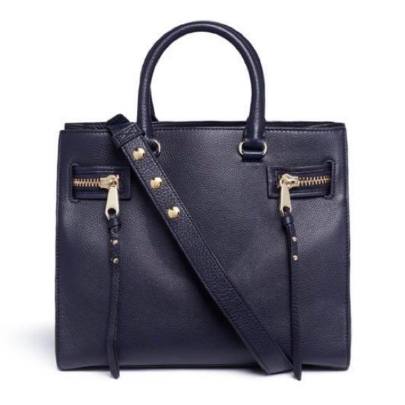 Rebecca Minkoff Handbags - Rebecca Minkoff Leather Geneva Satchel in Moon (Dark Navy)